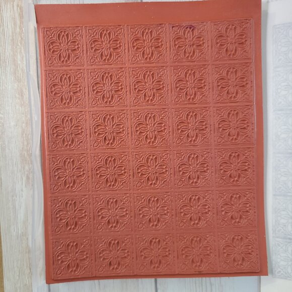 Stampin Up Timeless Tiles Stamp Set Red Cling Rubber Background Card Making - Picture 3 of 4